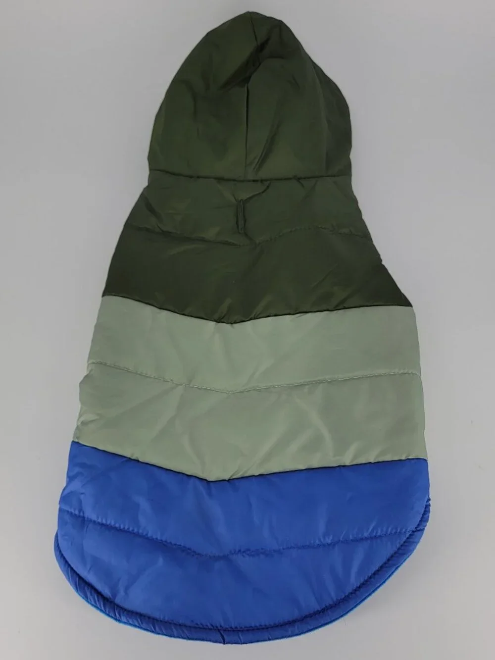 Vibrant Life Hooded Puffer Vest Blue Gray Green Colorblock Small Dog